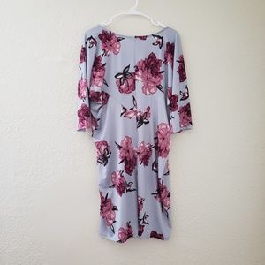 Lilac Clothing Dresses - Maternity Floral Batwing Midi Dress XL Lilac Clothing Dresses - Maternity Floral Batwing Midi Dress XL